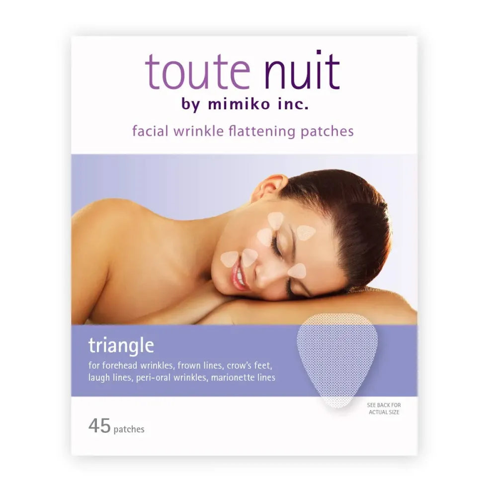 Toute Nuit Wrinkle Patches - Triangle - Face Tape for Forehead, Eyes & Lips - Hypoallergenic Anti Wrinkle Patches - 45 Count, Made in USA Toute Nuit Wrinkle Patches - Triangle - Face Tape for Forehead, Eyes & Lips - Hypoallergenic Anti Wrinkle Patches - 45 Count, Made in USA