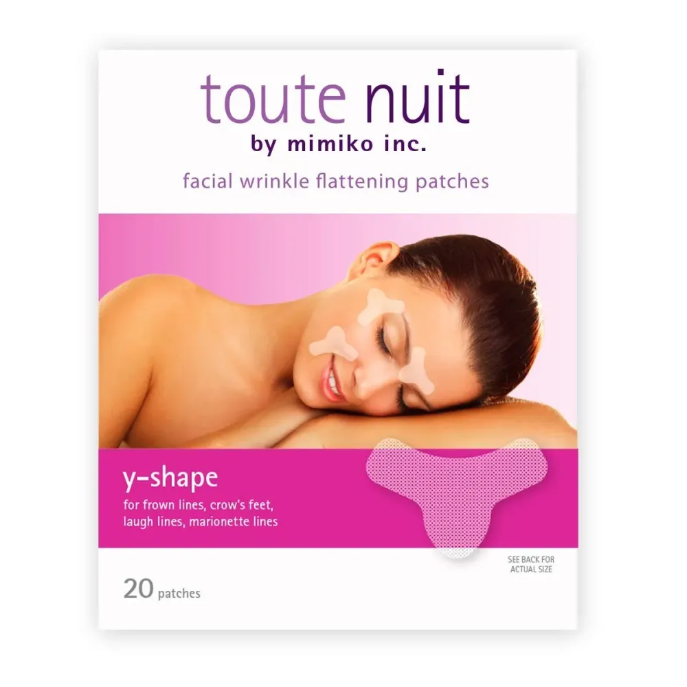 Toute Nuit Wrinkle Patches - Y Shape - Face Tape for Forehead, Between the Eyes & Around Mouth - Hypoallergenic Anti Wrinkle Patches - 20 Count, Made in USA Toute Nuit Wrinkle Patches - Y Shape - Face Tape for Forehead, Between the Eyes & Around Mouth - Hypoallergenic Anti Wrinkle Patches - 20 Count, Made in USA