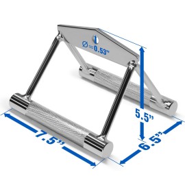 Yes4All Seated Row Double D Handle Cable Attachment - Double D Grip / Double Row Handle for Cable Attachment (Chrome)