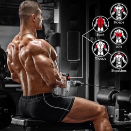 Yes4All Seated Row Double D Handle Cable Attachment - Double D Grip / Double Row Handle for Cable Attachment (Chrome)