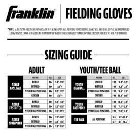Franklin Sports Baseball and Softball Glove - Fieldmaster Adult + Youth Baseball Gloves - Men\'s + Women\'s Infield + Outfield Mitt - Right Hand Throw - 12 Franklin Sports Baseball and Softball Glove - Fieldmaster Adult + Youth Baseball Gloves - Men\'s + Women\'s Infield + Outfield Mitt - Right Hand Throw - 12