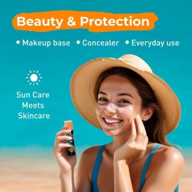 Sun Zapper Zinc Oxide Mineral Sunscreen Stick - SPF 50+ Water Resistant - Light Skin Tone (Bronze/Tan) - 12g (0.42 Oz) - For Face & Body - Adults & Kids - Made in Australia