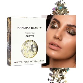 KARIZMA Superstar Glitter - 10g Chunky Face, Hair, Eye & Body Glitter Set for Women - Rave & Festival Accessories