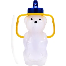 TalkTools Honey Bear Straw Cup, Dishwasher Safe Baby Drinking Bottle, Premium Food-Grade Material, Honeybear Sippy Cup for Ages 4+ Months, Trainer for Babies, Kids and Toddlers (Single 7oz)