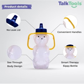 TalkTools Honey Bear Straw Cup, Dishwasher Safe Baby Drinking Bottle, Premium Food-Grade Material, Honeybear Sippy Cup for Ages 4+ Months, Trainer for Babies, Kids and Toddlers (Single 7oz)