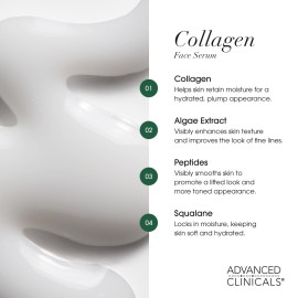 Advanced Clinicals Collagen Serum For Face | Visible Anti Aging Collagen Peptide Serum + Hyaluronic Acid Moisturizer Improves Look Of Wrinkles, Dry Skin, & Fine Lines, No added Fragrance, 1.75 Fl Oz Advanced Clinicals Collagen Serum For Face | Visible Anti Aging Collagen Peptide Serum + Hyaluronic Acid Moisturizer Improves Look Of Wrinkles, Dry Skin, & Fine Lines, No added Fragrance, 1.75 Fl Oz