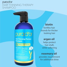 PURA D\'OR 16 Oz Hair Thinning Therapy Biotin Shampoo - ORIGINAL Scent - CLINICALLY TESTED Effective Results, Herbal Blend Hair Thickening Products For Women & Men, Color Safe Routine Shampoo PURA D\'OR 16 Oz Hair Thinning Therapy Biotin Shampoo - ORIGINAL Scent - CLINICALLY TESTED Effective Results, Herbal Blend Hair Thickening Products For Women & Men, Color Safe Routine Shampoo