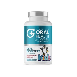 Oral Probiotics for Mouth Bad Breath Treatment for Kids Dental Care & Cavity Prevention with BLIS K12 M18 - Dr Formulated Dental Probiotics for Teeth and Gums, 30 Chewable Tablets Strawberry Vanilla