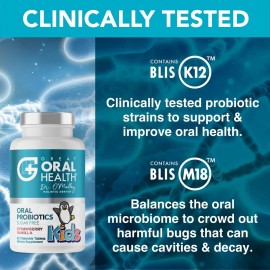 Oral Probiotics for Mouth Bad Breath Treatment for Kids Dental Care & Cavity Prevention with BLIS K12 M18 - Dr Formulated Dental Probiotics for Teeth and Gums, 30 Chewable Tablets Strawberry Vanilla Oral Probiotics for Mouth Bad Breath Treatment for Kids Dental Care & Cavity Prevention with BLIS K12 M18 - Dr Formulated Dental Probiotics for Teeth and Gums, 30 Chewable Tablets Strawberry Vanilla