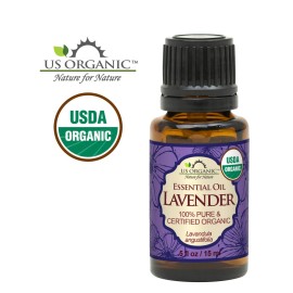 US Organic 100% Pure Lavender Essential Oil, Directly sourced from Bulgaria, USDA Certified Organic, Undiluted, for Diffuser, Humidifier, Massage, Skin, Hair Care, Non GMO, 15 ml