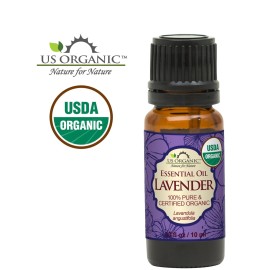 US Organic 100% Pure Lavender Essential Oil, Directly sourced from Bulgaria, USDA Certified Organic, Undiluted, for Diffuser, Humidifier, Massage, Skin, Hair Care, Non GMO, 10 ml