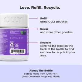 OLLY Sleep Gummy, 3 mg Melatonin, L-Theanine, Chamomile, Lemon Balm, Sleep Aid, Blackberry, 50 Count OLLY Sleep Gummy, 3 mg Melatonin, L-Theanine, Chamomile, Lemon Balm, Sleep Aid, Blackberry, 50 Count