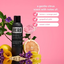 VERB Ghost Flexible Hairspray - Weightless Medium Hold - Infused with Moringa Oil - Anti-Frizz + Promotes Radiant Shine - for All Hair Types, 7 oz VERB Ghost Flexible Hairspray - Weightless Medium Hold - Infused with Moringa Oil - Anti-Frizz + Promotes Radiant Shine - for All Hair Types, 7 oz