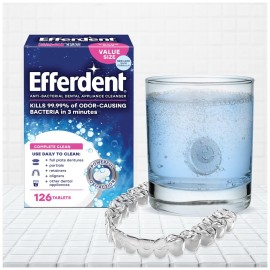Efferdent Retainer Cleaning Tablets, Denture Cleanser Tablets for Dental Appliances, Complete Clean, 126 Tablets Efferdent Retainer Cleaning Tablets, Denture Cleanser Tablets for Dental Appliances, Complete Clean, 126 Tablets