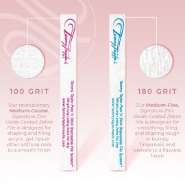 Tammy Taylor 100/180 Grit Nail Files for Acrylic Nails | Peel and Stick Disposable Zebra Coarse Nail File for Shaping Nail Art and Acrylic Nail Powder w/Professional Emery Boards for Nails | 10 Pack Tammy Taylor 100/180 Grit Nail Files for Acrylic Nails | Peel and Stick Disposable Zebra Coarse Nail File for Shaping Nail Art and Acrylic Nail Powder w/Professional Emery Boards for Nails | 10 Pack