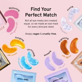 grace & stella Award Winning Under Eye Mask - Travel Essentials - Birthday Gifts for Women - Gel Eye Patches for Dark Circles, Puffy Eyes, Wrinkles, Undereye Bags - Vegan - Self Care (24 Pairs, Gold)