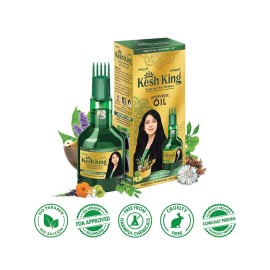 Kesh King Ayurvedic Hair Oil | Herbal Oil with Bhringraj & Amla | Enhance Hair Growth | Reduce Hairfall | Nourishes Scalp | Provides Long & Thick Hair | 10.14 Fl Oz/300ml Kesh King Ayurvedic Hair Oil | Herbal Oil with Bhringraj & Amla | Enhance Hair Growth | Reduce Hairfall | Nourishes Scalp | Provides Long & Thick Hair | 10.14 Fl Oz/300ml