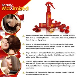 Arvazallia Heat Protectant Spray with Argan Oil - Professional Grade Thermal Protector, Leave-in Conditioner, Anti-frizz, and Shine Spray Arvazallia Heat Protectant Spray with Argan Oil - Professional Grade Thermal Protector, Leave-in Conditioner, Anti-frizz, and Shine Spray