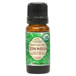 US Organic Citronella Essential Oil, Certified Organic, Pure & Natural, Improved caps and droppers. Used for Skin Care, DIY Projects Like Candle Making and Much More (10 ml.33 fl oz)