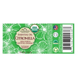 US Organic Citronella Essential Oil, Certified Organic, Pure & Natural, Improved caps and droppers. Used for Skin Care, DIY Projects Like Candle Making and Much More (10 ml.33 fl oz) US Organic Citronella Essential Oil, Certified Organic, Pure & Natural, Improved caps and droppers. Used for Skin Care, DIY Projects Like Candle Making and Much More (10 ml.33 fl oz)