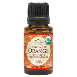 US Organic 100% Pure Sweet Orange Essential Oil - USDA Certified Organic - 15 ml - w/Improved caps and droppers (More Size Variations Available)