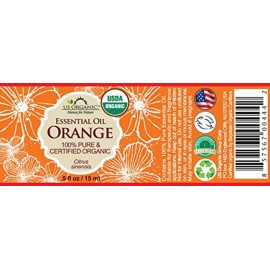 US Organic 100% Pure Sweet Orange Essential Oil - USDA Certified Organic - 15 ml - w/Improved caps and droppers (More Size Variations Available)