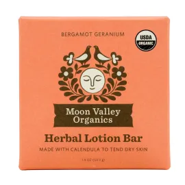 Moon Valley Organics Herbal Lotion Bar in Bergamot Geranium, Moon Melt Bar, Calendula and Comfrey, Beeswax, Heal and Restore Chapped Skin, Soothing Moon Valley Organics Herbal Lotion Bar in Bergamot Geranium, Moon Melt Bar, Calendula and Comfrey, Beeswax, Heal and Restore Chapped Skin, Soothing