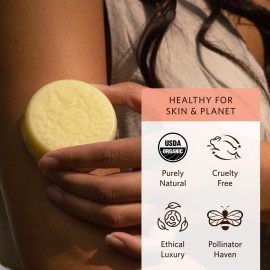 Moon Valley Organics Herbal Lotion Bar in Bergamot Geranium, Moon Melt Bar, Calendula and Comfrey, Beeswax, Heal and Restore Chapped Skin, Soothing Moon Valley Organics Herbal Lotion Bar in Bergamot Geranium, Moon Melt Bar, Calendula and Comfrey, Beeswax, Heal and Restore Chapped Skin, Soothing