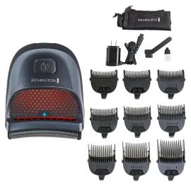 Remington Shortcut Pro Self-Haircut Trimmer Kit, Waterproof Cordless Electric Razor for Head, Beard, and Body, Curved Blades and 9 Trimmer Lengths, Head Shaver, 5-Minute Quick-Charge, 14-Piece Set