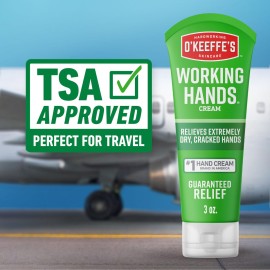 O\'Keeffe\'s Working Hands Hand Cream (3 oz Tube) and Healthy Feet Foot Cream (3 oz Tube) - Repairing Skincare for Extremely Dry, Cracked Hands and Feet, Travel Size