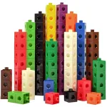edxeducation Linking Cubes | Set of 100 | Connecting and Counting Snap Blocks for Construction and Early Math | For Preschool and Elementary Aged Kids