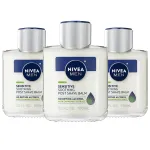 NIVEA MEN Sensitive Soothing Post Shave Balm with Vitamin E, Pro-Vitamin B5 and Chamomile Extract, Skin Care Gifts for Dad, Alcohol Free After Shave Balm for Men, 3.3 Fl Oz Bottle, Pack of 3