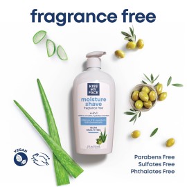 Kiss My Face Fragrance Free Moisture Shave, 4 In 1 Shaving Cream, Cruelty Free And Vegan, With Added Olive Oil And Aloe Leaf Extract, Vitamin E Rich, 11 fl Oz Pump Bottle Kiss My Face Fragrance Free Moisture Shave, 4 In 1 Shaving Cream, Cruelty Free And Vegan, With Added Olive Oil And Aloe Leaf Extract, Vitamin E Rich, 11 fl Oz Pump Bottle