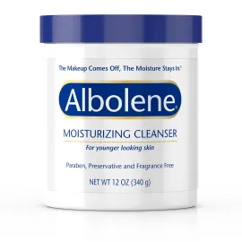 Albolene Face Moisturizer and Makeup Remover, Facial Cleanser and Cleansing Balm, Beta Carotene Fragrance Free Cream, 12 oz
