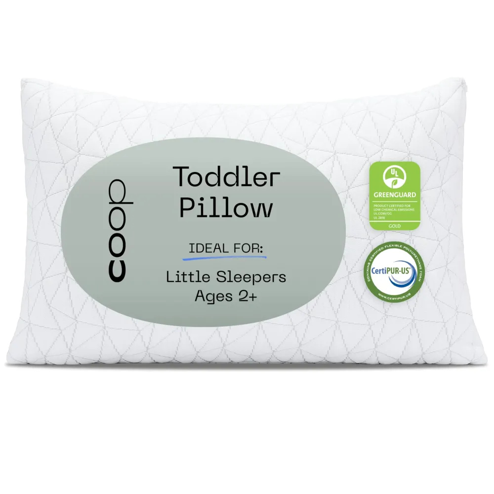 Coop Home Goods Original Toddler Adjustable Pillow, Soft, Breathable, Washable Mini Bed Pillow for Kids with Premium Memory Foam and Zippered Cover, CertiPUR-US/GREENGUARD Gold Coop Home Goods Original Toddler Adjustable Pillow, Soft, Breathable, Washable Mini Bed Pillow for Kids with Premium Memory Foam and Zippered Cover, CertiPUR-US/GREENGUARD Gold