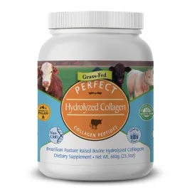 Perfect Supplements - Unflavored Hydrolyzed Collagen Powder for Men and Women - Collagen Peptides - Mix in Hot Cold Liquids, Grass Fed, Easy Absorption, 660 Grams