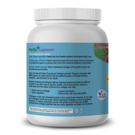 Perfect Supplements - Unflavored Hydrolyzed Collagen Powder for Men and Women - Collagen Peptides - Mix in Hot Cold Liquids, Grass Fed, Easy Absorption, 660 Grams Perfect Supplements - Unflavored Hydrolyzed Collagen Powder for Men and Women - Collagen Peptides - Mix in Hot Cold Liquids, Grass Fed, Easy Absorption, 660 Grams
