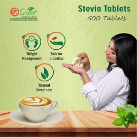 So Sweet Stevia 500 Tablet Dispenser - Natural Sweetener, Zero Calories, Keto-Friendly, Sugar Substitute, No Artificial Flavors, Convenient Travel Size So Sweet Stevia 500 Tablet Dispenser - Natural Sweetener, Zero Calories, Keto-Friendly, Sugar Substitute, No Artificial Flavors, Convenient Travel Size