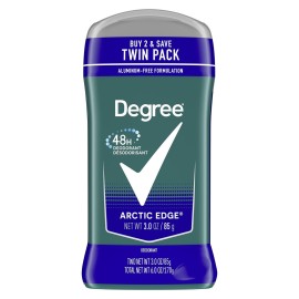 Degree Men Original Deodorant 48-Hour Odor Protection Arctic Edge Deodorant For Men 3 oz, Twin Pack