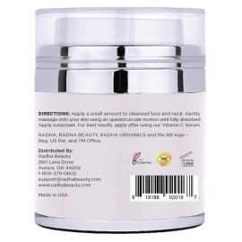 Radha Beauty Moisturizing Miracle Retinol Cream for Face - with 2.5% Retinol, Hyaluronic Acid, Vitamin E and Green Tea. Luxury Night and Day Cream 1.7 fl oz.