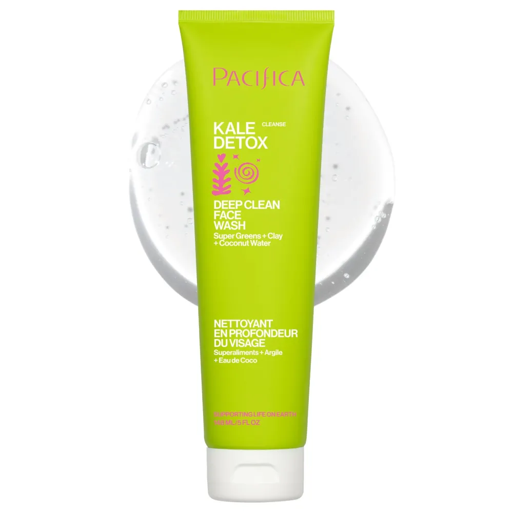 Pacifica Kale Detox Face Wash for Oily & Acne-Prone Skin, Deep Cleansing Facial Cleanser & Makeup Remover with Super Greens Kale, Seaweed & Clay, 5 fl oz -Clean Beauty, Vegan & Cruelty-Free Pacifica Kale Detox Face Wash for Oily & Acne-Prone Skin, Deep Cleansing Facial Cleanser & Makeup Remover with Super Greens Kale, Seaweed & Clay, 5 fl oz -Clean Beauty, Vegan & Cruelty-Free