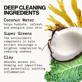 Pacifica Kale Detox Face Wash for Oily & Acne-Prone Skin, Deep Cleansing Facial Cleanser & Makeup Remover with Super Greens Kale, Seaweed & Clay, 5 fl oz -Clean Beauty, Vegan & Cruelty-Free Pacifica Kale Detox Face Wash for Oily & Acne-Prone Skin, Deep Cleansing Facial Cleanser & Makeup Remover with Super Greens Kale, Seaweed & Clay, 5 fl oz -Clean Beauty, Vegan & Cruelty-Free