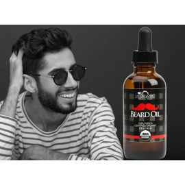 US Organic Beard Oil, 100% Pure, USDA Certified, Softens, shine, moisturizes, Amber Glass Bottle with Eye Dropper, 2 Ounce US Organic Beard Oil, 100% Pure, USDA Certified, Softens, shine, moisturizes, Amber Glass Bottle with Eye Dropper, 2 Ounce