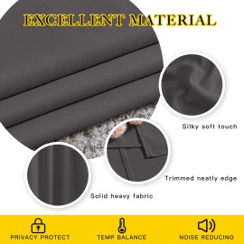 NICETOWN Gray Blackout Curtains for Bedroom 84 inches Long - Thermal Drapes Grommet Room Darkening Curtains Noise Reducing Window Treatments for Living Room (2 Panels, W52 x L84, Grey) NICETOWN Gray Blackout Curtains for Bedroom 84 inches Long - Thermal Drapes Grommet Room Darkening Curtains Noise Reducing Window Treatments for Living Room (2 Panels, W52 x L84, Grey)