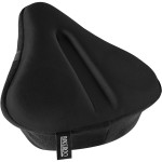 Bikeroo Comfort Bike Seat Cushion - Black Wide Padded Gel Cover for Exercise, Mountain & Road Bikes, Universal Fit for Peloton & Stationary Bikes