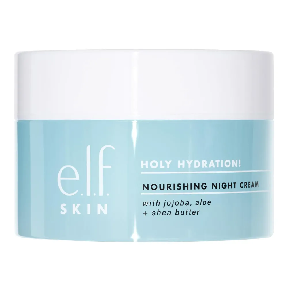 e.l.f. SKIN Holy Hydration! Nourishing Night Cream, Ultra-Hydrating Moisturizer, Infused with Shea Butter, Soothes Skin, 1.76 Oz (Packaging May Vary) e.l.f. SKIN Holy Hydration! Nourishing Night Cream, Ultra-Hydrating Moisturizer, Infused with Shea Butter, Soothes Skin, 1.76 Oz (Packaging May Vary)