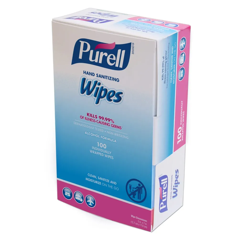 Purell Premoistened Sanitizing Hand Wipes,Fragrance Free, 100/Box Purell Premoistened Sanitizing Hand Wipes,Fragrance Free, 100/Box