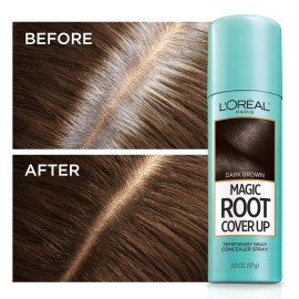 L\'Oreal Paris Root Cover Up Temporary Gray Concealer Spray, Hair Color Spray with Filling & Thickening Coverage, Dark Brown, Packaging May Vary L\'Oreal Paris Root Cover Up Temporary Gray Concealer Spray, Hair Color Spray with Filling & Thickening Coverage, Dark Brown, Packaging May Vary
