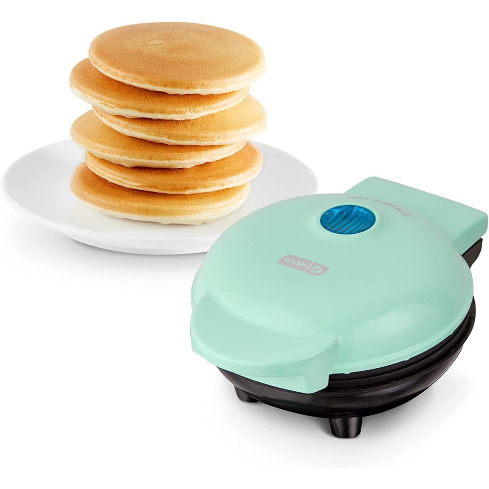 DASH Mini Maker Electric Round Griddle for Individual Pancakes, Cookies, Eggs & other on the go Breakfast, Lunch & Snacks with Indicator Light + Included Recipe Book - Aqua,4 Inch DASH Mini Maker Electric Round Griddle for Individual Pancakes, Cookies, Eggs & other on the go Breakfast, Lunch & Snacks with Indicator Light + Included Recipe Book - Aqua,4 Inch