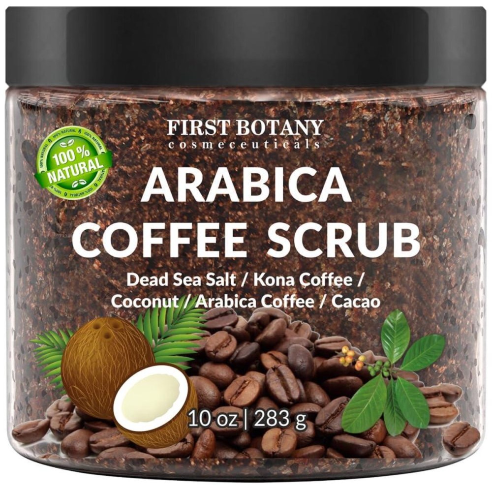 First Botany Cosmeceuticals, 100% Natural Arabica Coffee Scrub with Organic Coffee Coconut & Shea Butter Acne Anti Cellulite & Stretch Mark treatment Spider Vein Therapy, Varicose Veins Eczema, 10 oz First Botany Cosmeceuticals, 100% Natural Arabica Coffee Scrub with Organic Coffee Coconut & Shea Butter Acne Anti Cellulite & Stretch Mark treatment Spider Vein Therapy, Varicose Veins Eczema, 10 oz